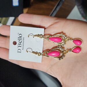 Gold Toned Drop Earrings by D'Bello Accessories